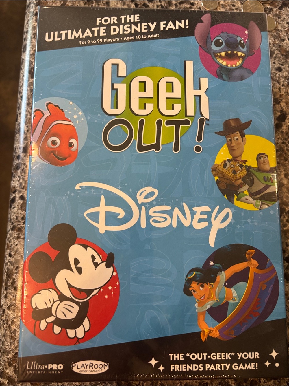 Disney Geek Out! Party Game — Blue Box with Multi-Character Art